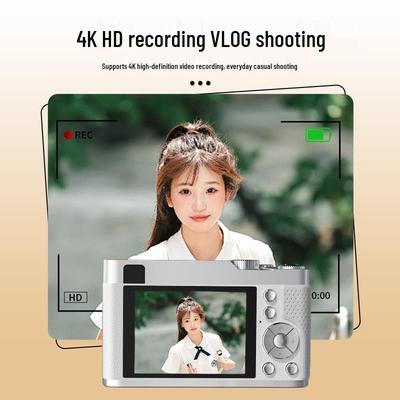 4K HD Digital Camera with 68MP, 16x Optical Zoom & Built-in Flash for Campus Selfies