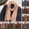Scarf Shawl Two-Color Gradient Design Pleated Scarf Warm Neck Wrap Cold Weather Neck Warmer Fashion Accessories