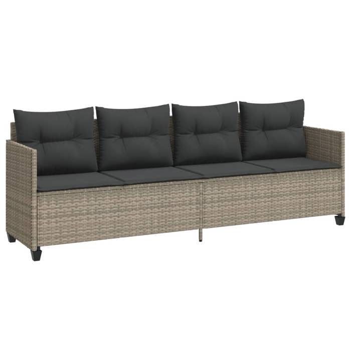 VidaXL Salon de jardin 5 pcs avec coussins gris clair résine tressée, ensemble de canapés d'extérieur, salon de jardin, 3261526