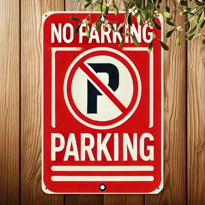 Vintage Metal Wall Art No Parking Sign  Retro Tin Plate Decor for Home Pub Garage Man Cave X Inch ZZTM