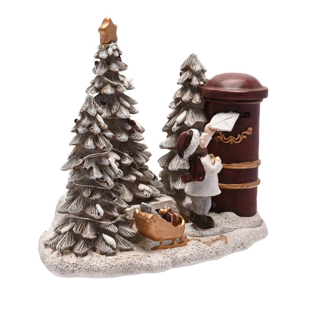 Boy Posting Letters with Tree Scene Ornament