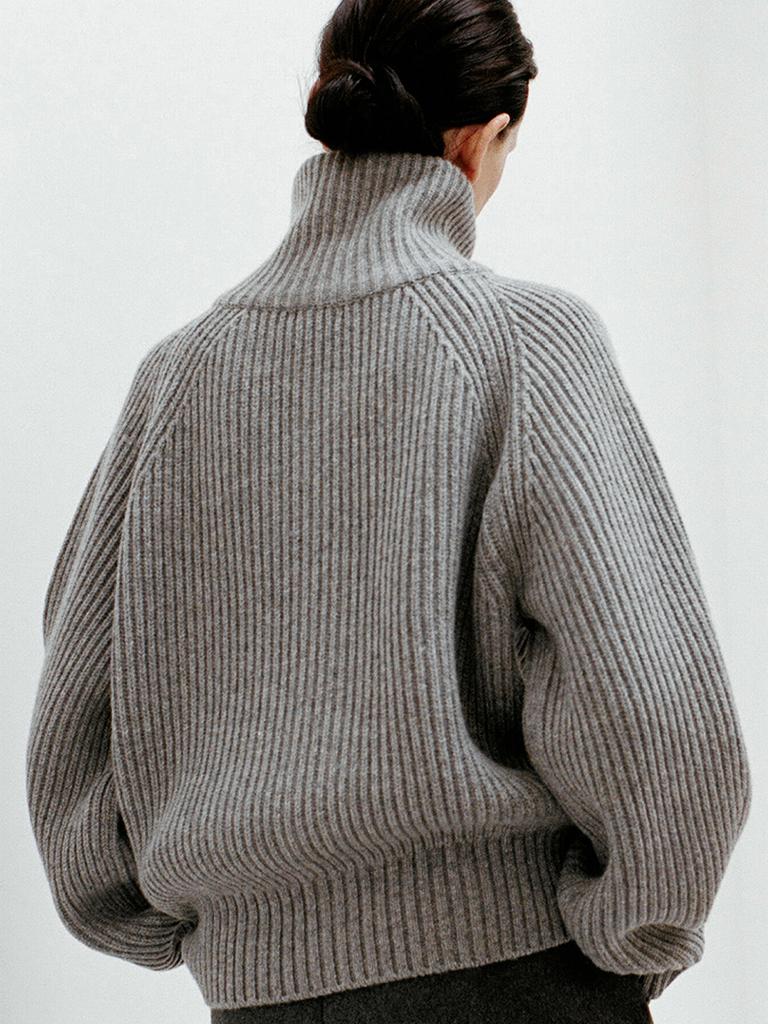 RRACE Two-Way Zip Up Knit_Gray