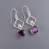 Amethyst Gemstone 925 Sterling Silver Jewelry Handmade Stylish Earrings 1.70" EE-10-6