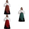 Europäisches Mittelalterliches Damen Halloween Cosplay Kleid Renaissance-Zeit Kostüm Zweiteiliges Set Blau Rot Grün Braun