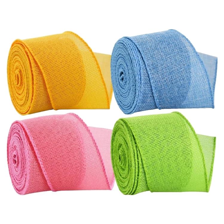

4PCS Festival Decorative Ribbon 50mmX2meter Colorful Fabric Ribbon For Wrapping Wedding Decorations Holiday Decoration 1