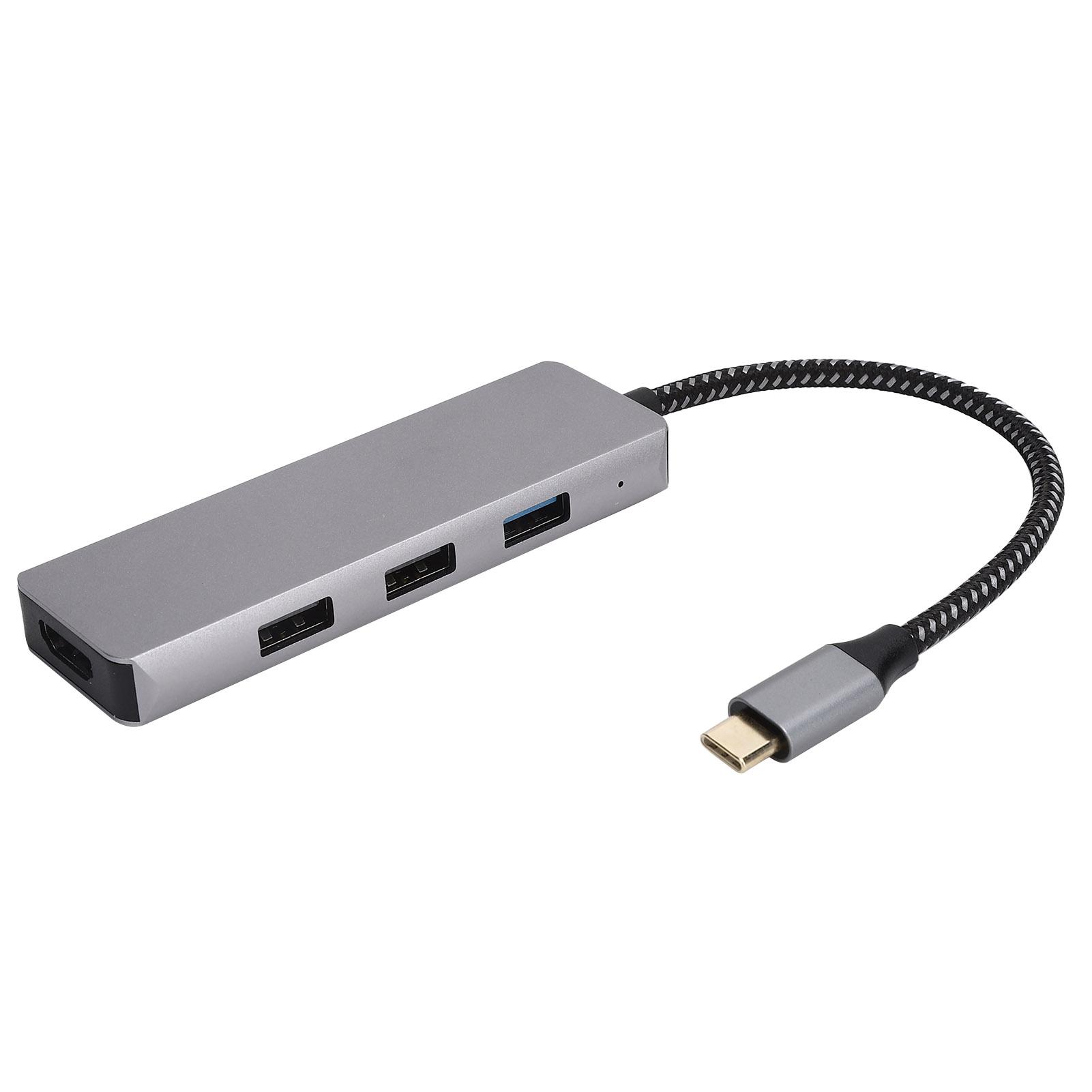 4in1 Hub TypeC to High Definition Multimedia Interface USB2.0 USB3.0 Docking Station Adapter