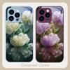 Rosa Kristallblume Für iPhone 16 E 15 14 13 Plus 12 mini 11 Pro Max XR Xs Max X 7 8 Plus 6 6S 22 Gehärtetes Glas Handyhülle