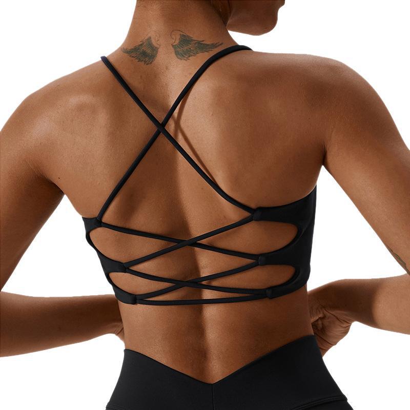 Lulu Thin Strap Cross-Back Sports Bra for Yoga and Pilates