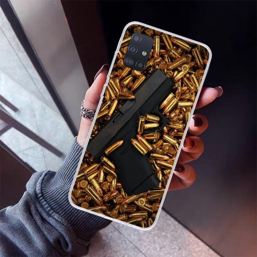 Custodia per Telefono AK47 Pistola Munizioni Per Samsung Galaxy A52 A51 A50S A32 A22 A12 A02S A72 A71 A31 A70 A30S Note 20 Ultra 10 Plus