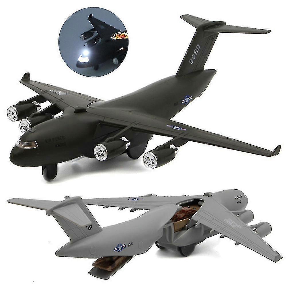 1/32 C17 Transport Plane Pull Back Music Led Model Table Decor Kids Toy Gift