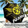 Custom Name Personalized Borussia Dortmund Print Umbrella, Auto Open Close, 8‑Rib Sturdy Frame, Commute Camping Hiking Use, Birthday Gift