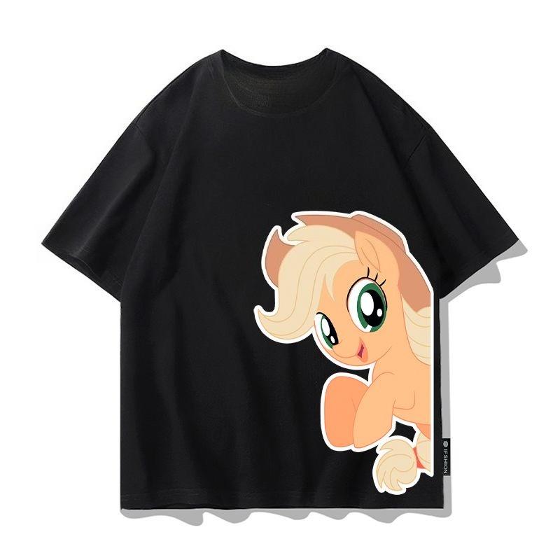 

2026 summer new New cotton shortsleeved Tshirt for Unisex cartoonstyle Little Pony style relaxed fit loungewear style shirt S