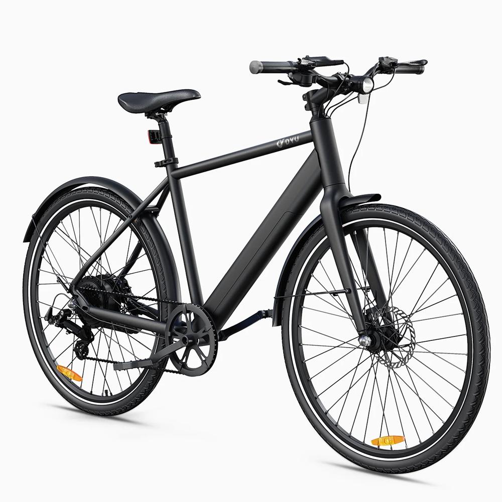 Electric Bike DYU 250W Motor City Ebike 36V 9AH Max Range 100Km Load 120Kg Black Str0ll