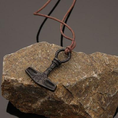 Vintage Wikinger Hammer Anhänger Halskette für Männer, Schmuck im nordischen Stil, Party Zubehör