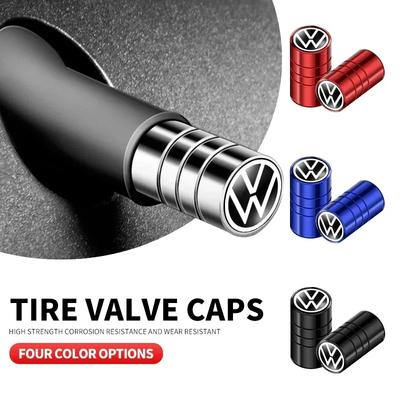 Car Metal Wheel Tire Valve Caps Dust Capwith Car Accessories For Volkswagen VW GTI Rline R Polo Golf MK8 Passat Magotan Tiguan