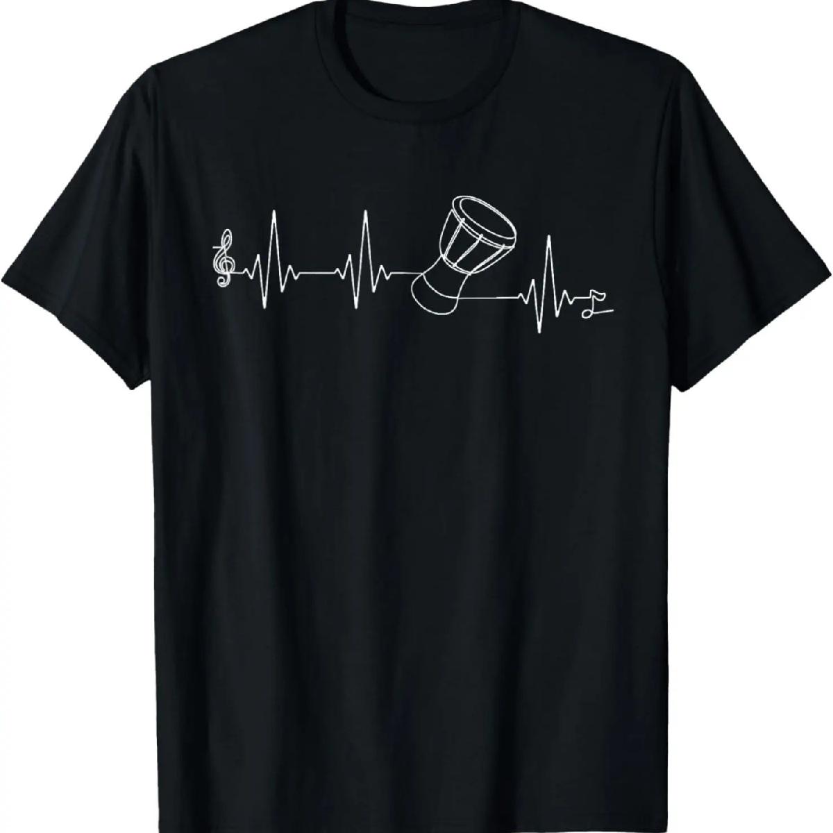 

Djembe Drum Player Heartbeat Single Line for African Drum T-Shirt XXXXXL різнокольоровий