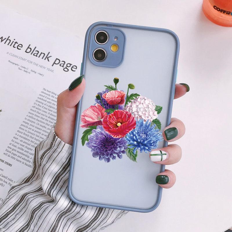 Poppies Flower Print Phone Cases for iphone 7 8 Plus SE 2020 For iPhone 15 14 11 12 13 Pro Max X XS XR Matte Shockproof Cover
