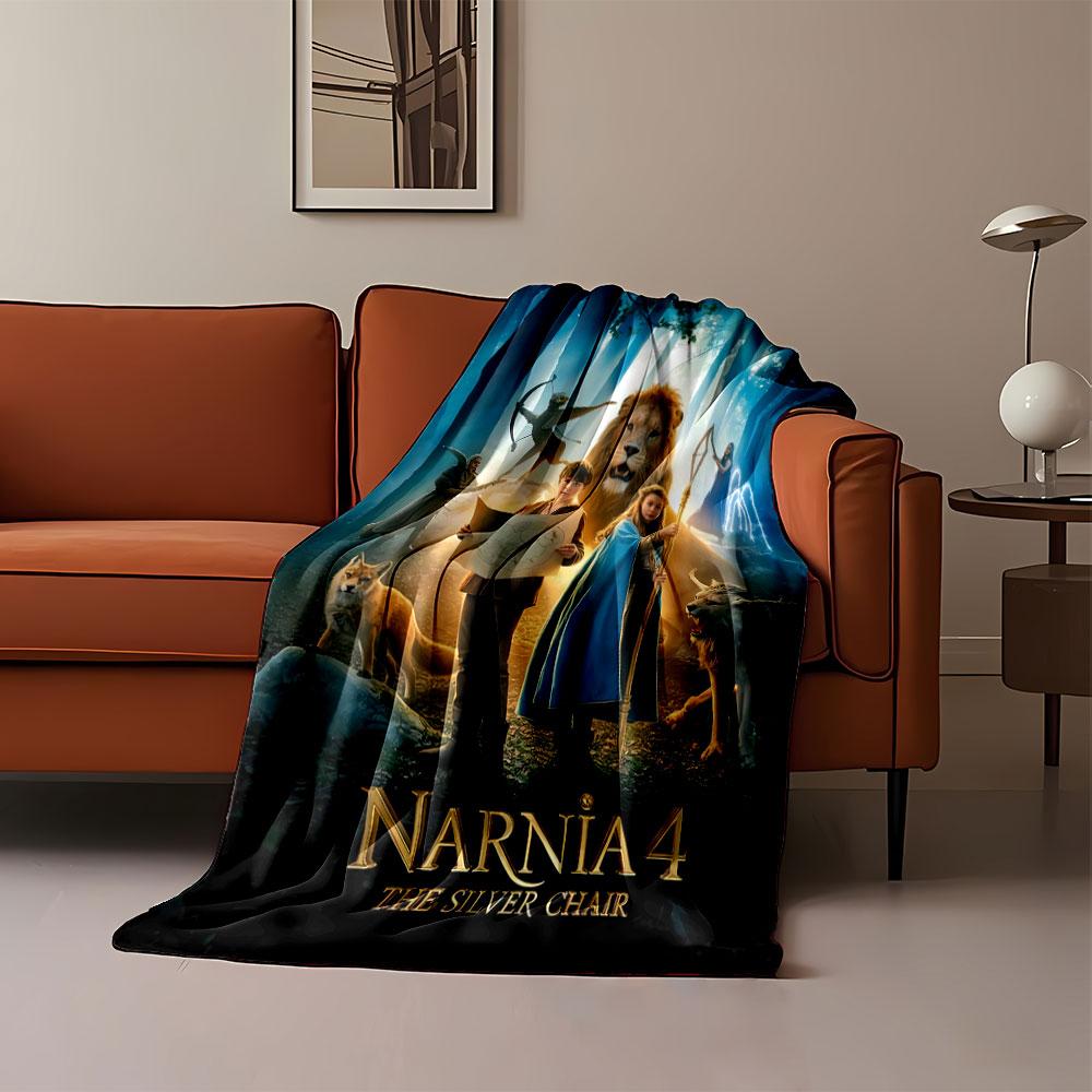 Fantasy characters in a magical forest with glowing accents and creatures. for all seasons blanket lunch break throw gift