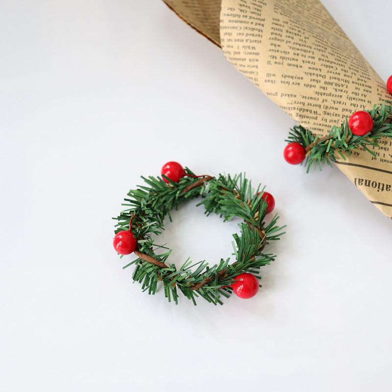 2ks kreativní mini model domečku pro panenky ručně vyrobené vánoční dekorace vánoční věnec