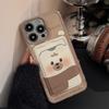 Cute Cartoon 3D Scarf Bear Duck TPU Card Bag Case For iphone 17 16 15 14 13 12 11 Pro Max X XR XS Max 7 8 Plus Shockproof Cover