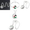 Handcrafted Palestinian Flag Design Moon Pendant Necklace Factory Direct Sale