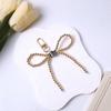 Fashion Beaded Bowknot Charm Keychains Sweet Cool Pendant Ornament Keyring Backpack Decoration Jewelry for Women Girls