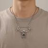 Gothic Men Necklace Zinc Zinc Alloy Clavicle Chain Simple Skull Head Pendent  Halloween