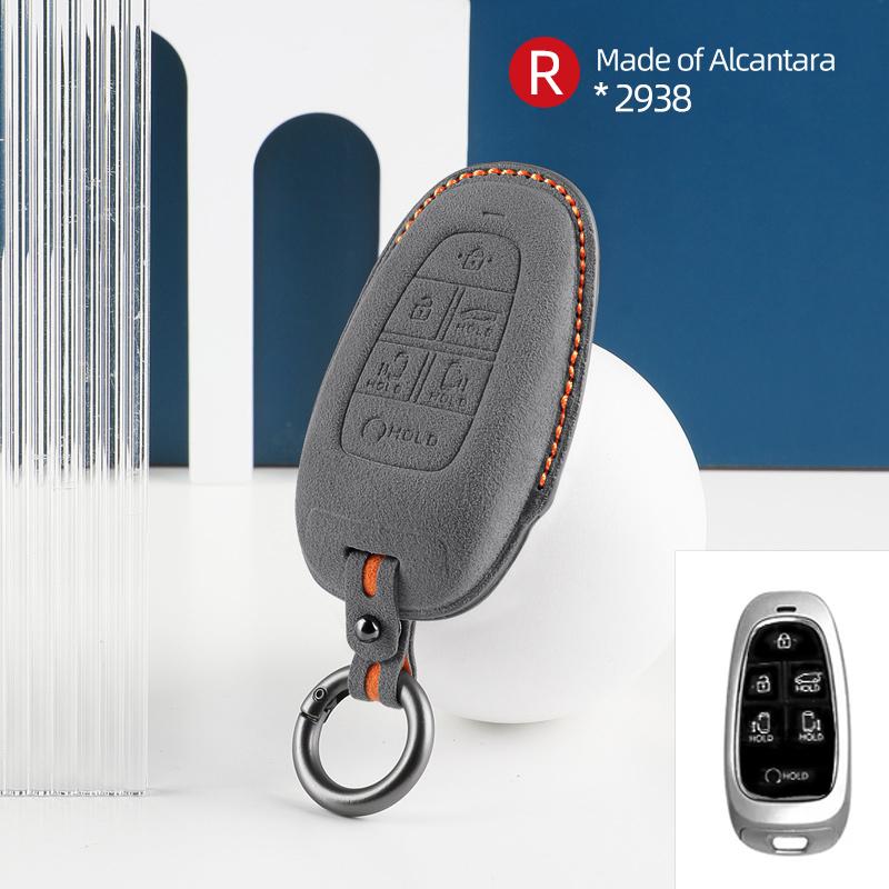 

Interior Mouldings Car Key Case Cover Shell For Hyundai Solaris Sonata Hybrid NEXO NX4 New Grand Santa fe Tucson Auto Suede Keyc