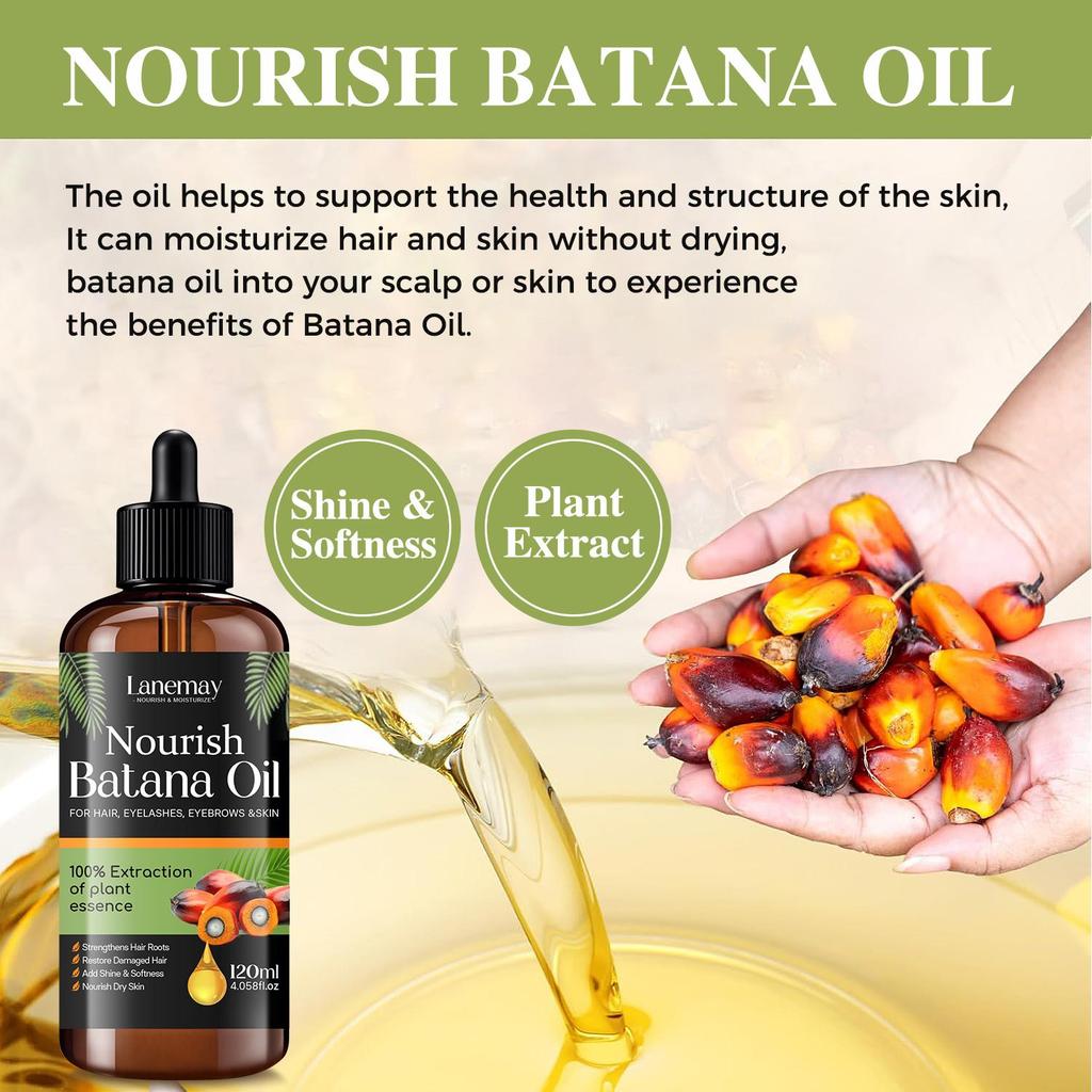 Nourish Batana Oil-Soft, Hydrating Dry and Rough Skin-Suitable for All Skin Types,120ml