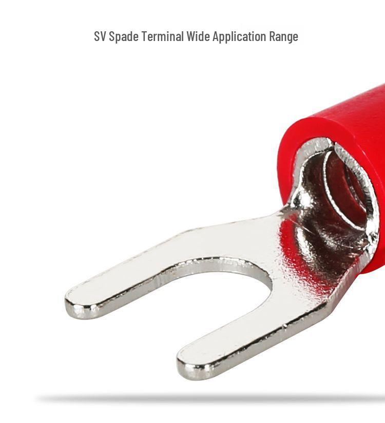 DELIXI Copper SV1.25-3/4/5 U-Type Pre-insulated Crimp Fork Terminal