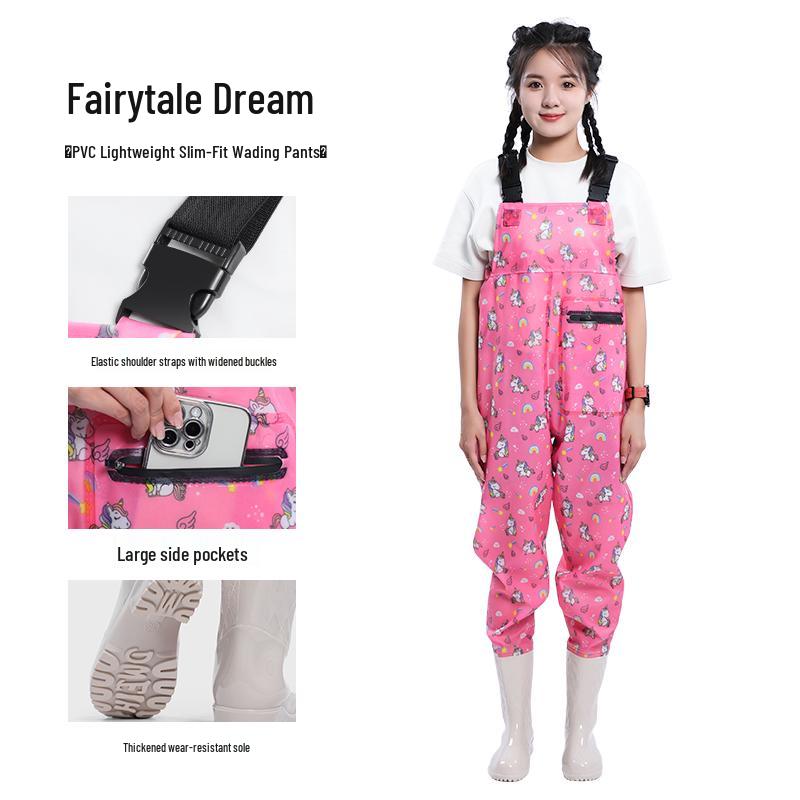 Women's Waterproof Wading Pants and Shoes - One-Piece Gold Suit, Small