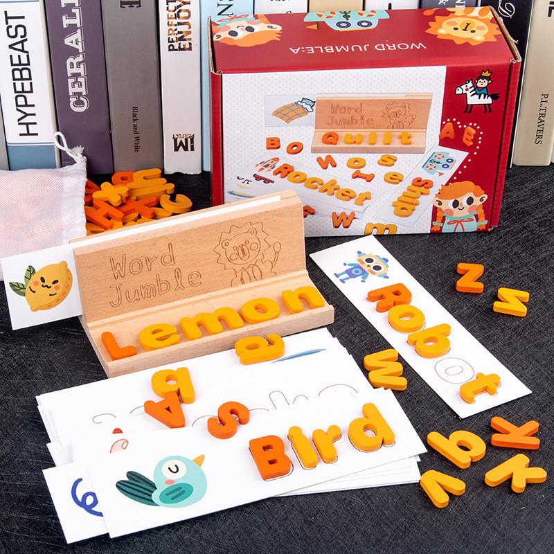 Wooden Alphabet Building Blocks For Kids Learning And Early Education Toy For Parent Child Play