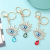 Keychain Sparkling Rhinestones Blue Eye Pendant Keychain Lobster Clasp Key Holder Bags Keys Mobile Phones Accessory