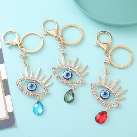 Keychain Sparkling Rhinestones Blue Eye Pendant Keychain Lobster Clasp Key Holder Bags Keys Mobile Phones Accessory