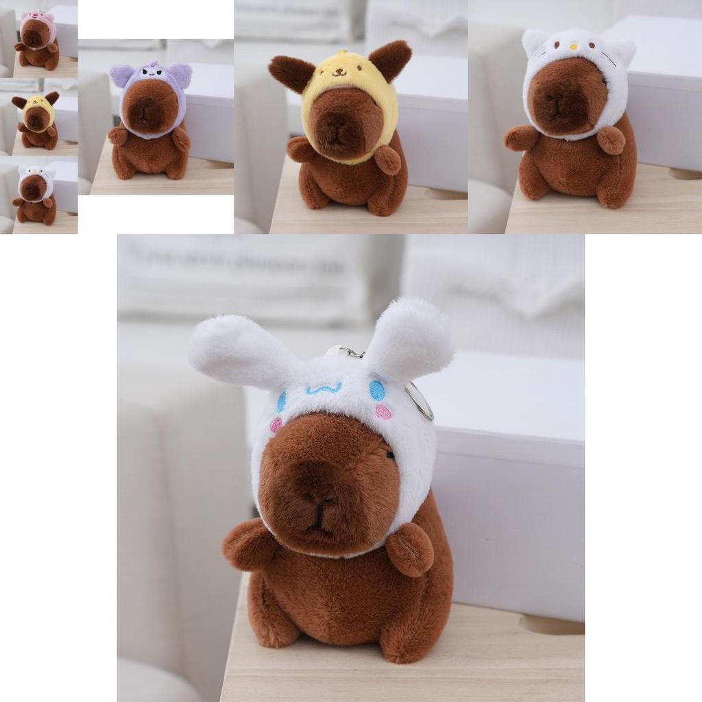 Adorable Capybara Plush Toy Bag Charm Soft Stuffed Animal Doll With Cute Design