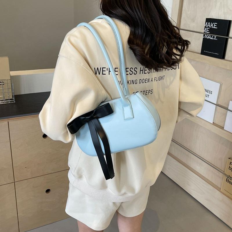 Bolso de hombro con lazo de moda coreana para mujer, sencillo, de gran capacidad y versátil, ideal para el día a día.