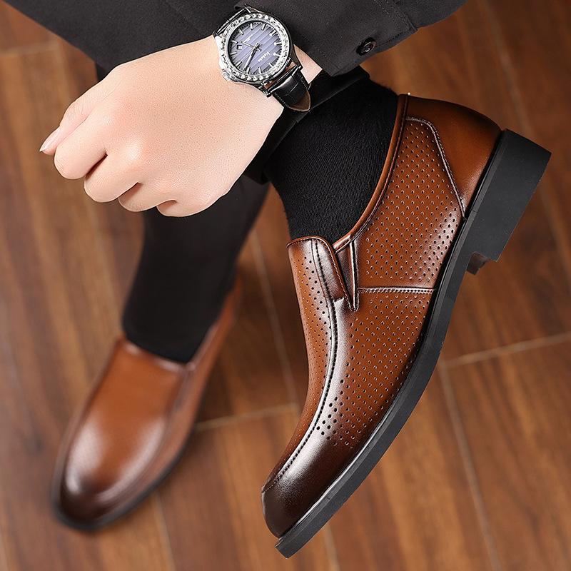 

Leather Shoes Men s Summer Hollow Men s Shoes Punching Casual Shoes Men s Hollow Shoes Loafers Men s 37