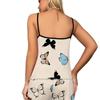 Women's European & American Butterfly Print Pajama Set - Comfy Summer Camisole & Shorts
