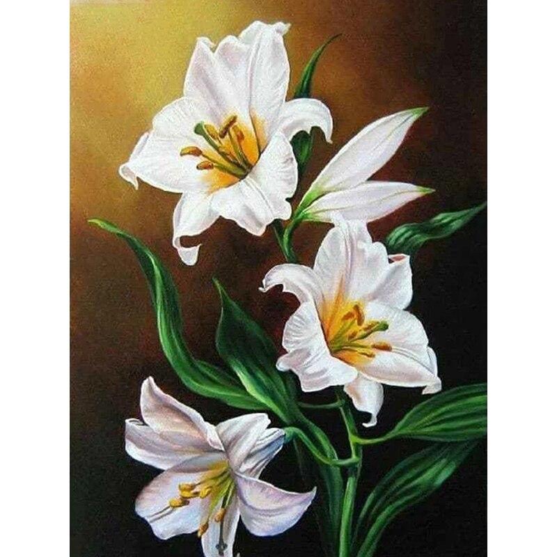 5D DIY sada na malování diamantů Krásné květiny Diamantové vyšívání kamínky Dekorace pro domácnost