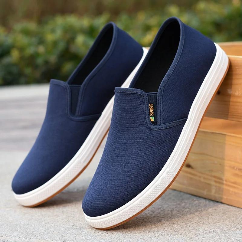 Pustende Herrelerretssko Slip-on Loafers Mote Casual Sneakers for Menn Vulkaniserte Sko Lette Gåsko Flats Zapatos Hombre