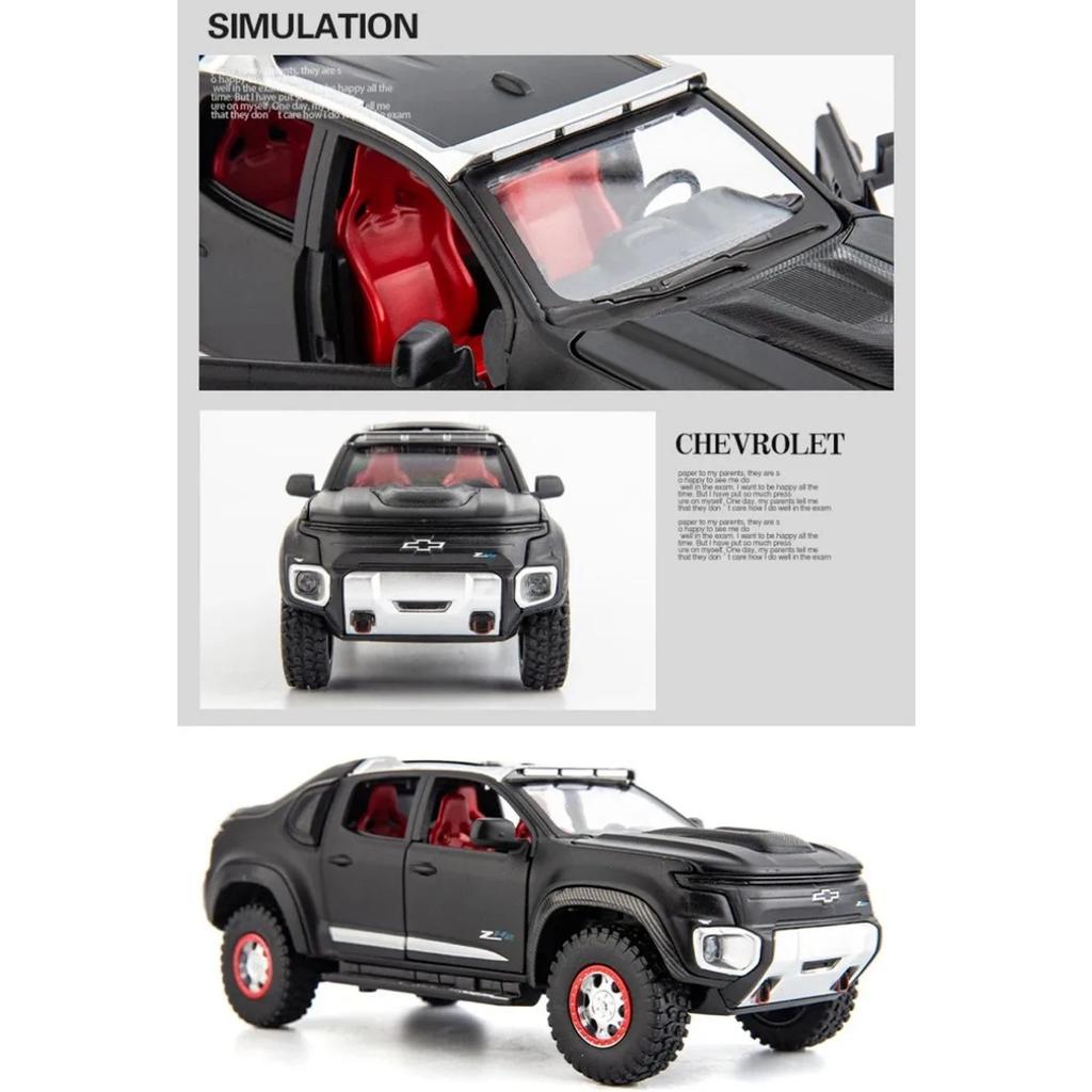 1/32 Chevrolet Colorado ZH2 Alloy Car Model Diecast Off-road Vehicles Simulation Sound and Light Children's Toys Collection Gift