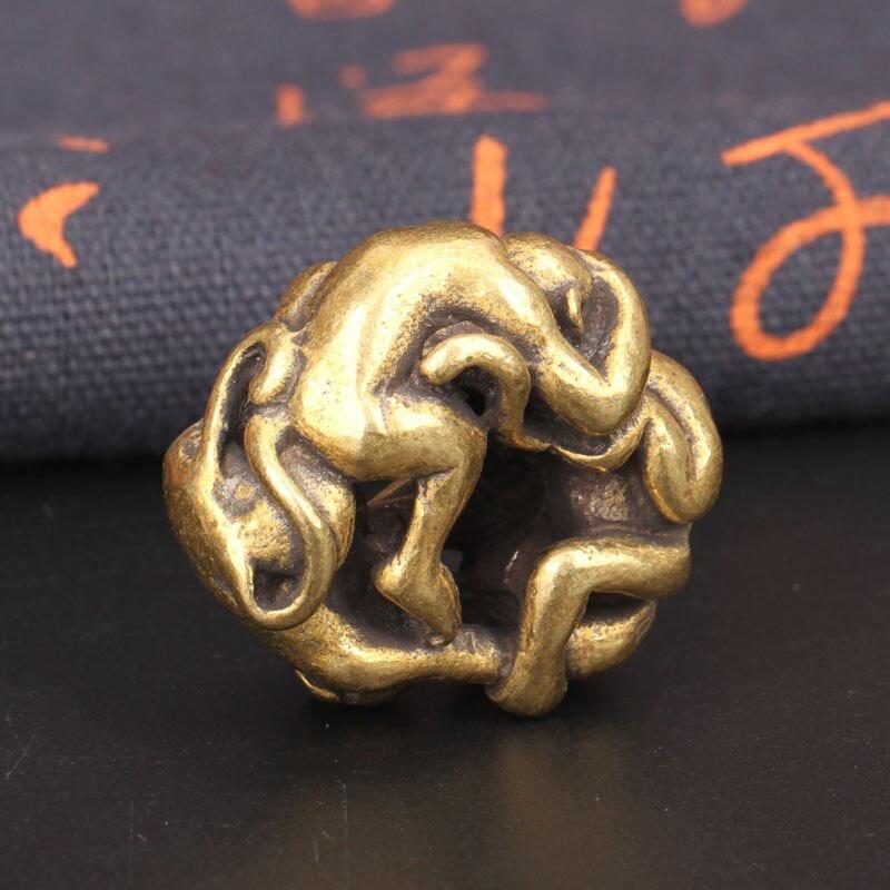 

Винтажные латунные забавные украшения в виде трех обезьян «Не смотри, не слушай, не говори, фигурки обезьян», настольные украшения, подвески, аксессуары 1pcs