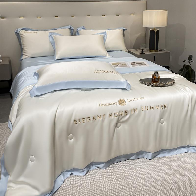 

Простой европейский стиль ледяной шелк летние прохладные одеяла спальня сон кондиционер стеганое покрывало двойной цвет(только одеяло) 200x230cm