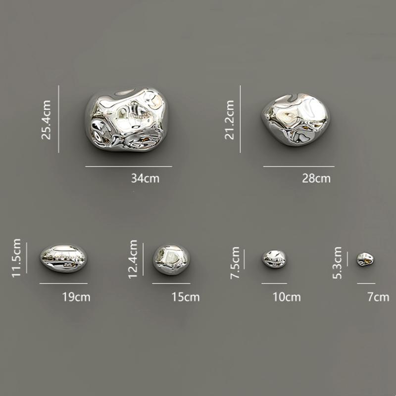 Background Wall Hanging Silver Stone Abstract Three-dimensional Handicraft Pendant Living Room Wall Decoration Accessories