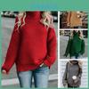 Morbido e Lussuoso Maglione Invernale da Donna con Collo Alto a Maglia Grossa per un Comfort Accogliente