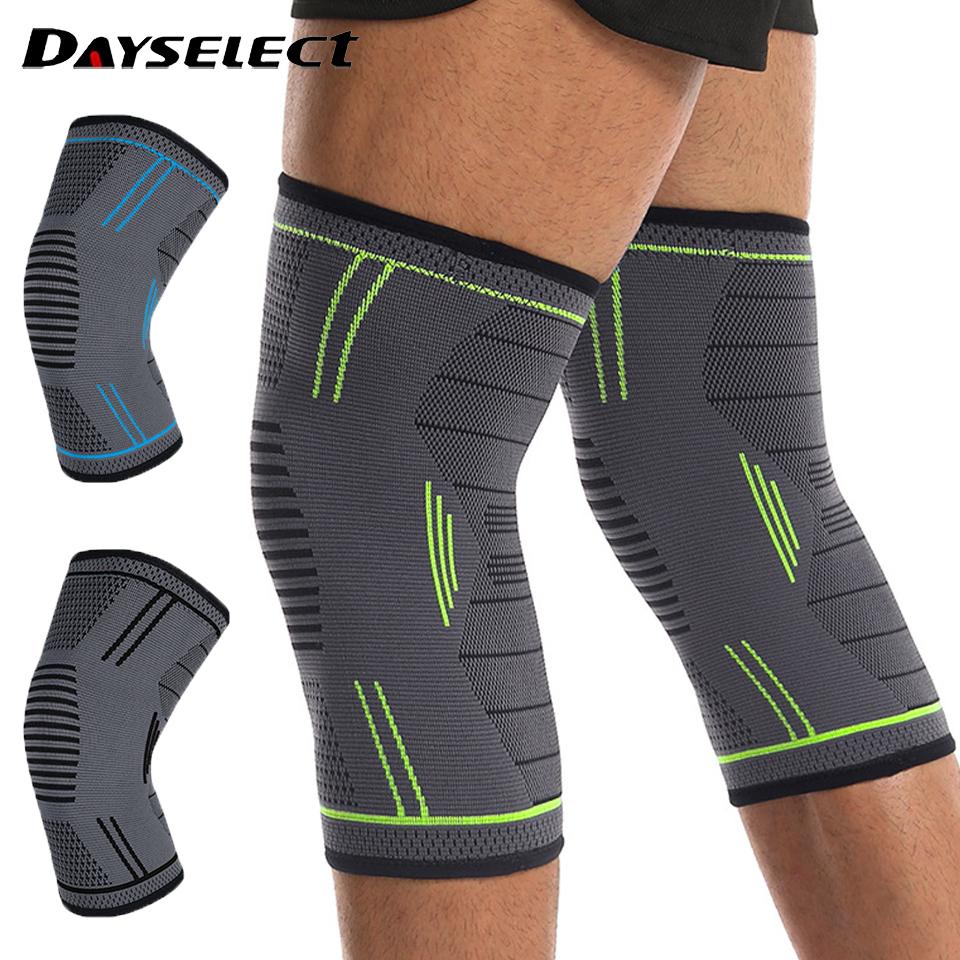 1Pcs Breathable Knee Support Elastic Knee Pads Silicone Anti-Slip for Basketball Volleyball Sports Fitness Outdoor Nylon Knitted