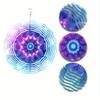 10 Inch Metal Wind Spinner with Flower Design 360 Rotating Hook for Outdoor Balcony Garden Lawn Decor Vibrant Purple Blue All Season Gift