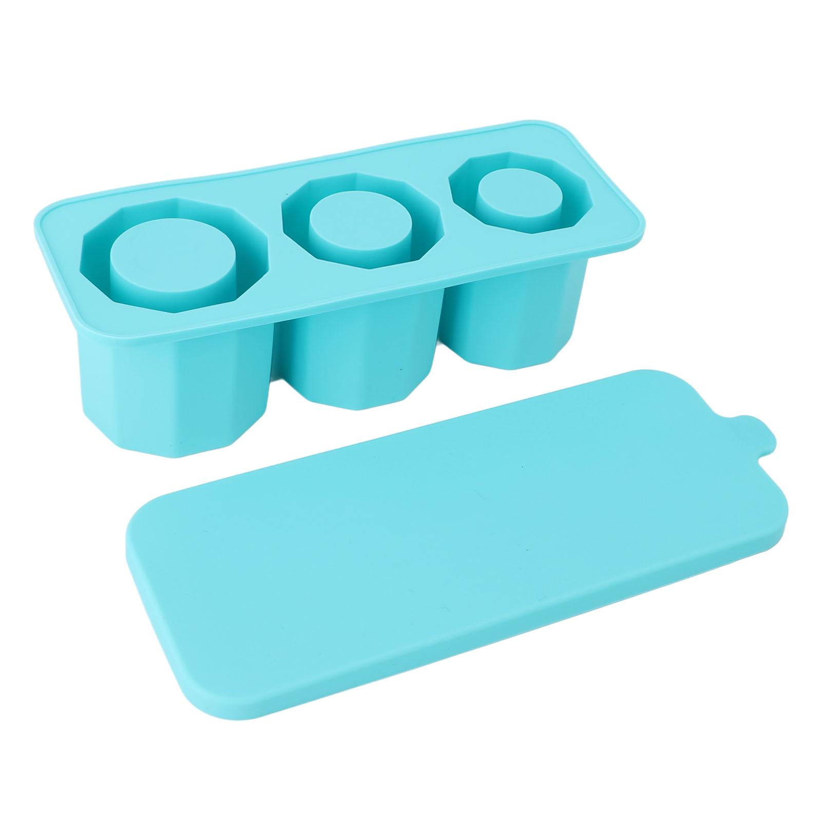 

Tumbler Ice Mold Easy Fill Silicone 3 Cavity Hollow Cylinder Ice Ring for Whiskey Cold Drink Lake Blue озеро синий