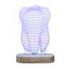 Oval Shape Wooden USB Light Base Stand 3D LED Night Lights Base for Acrylic Art