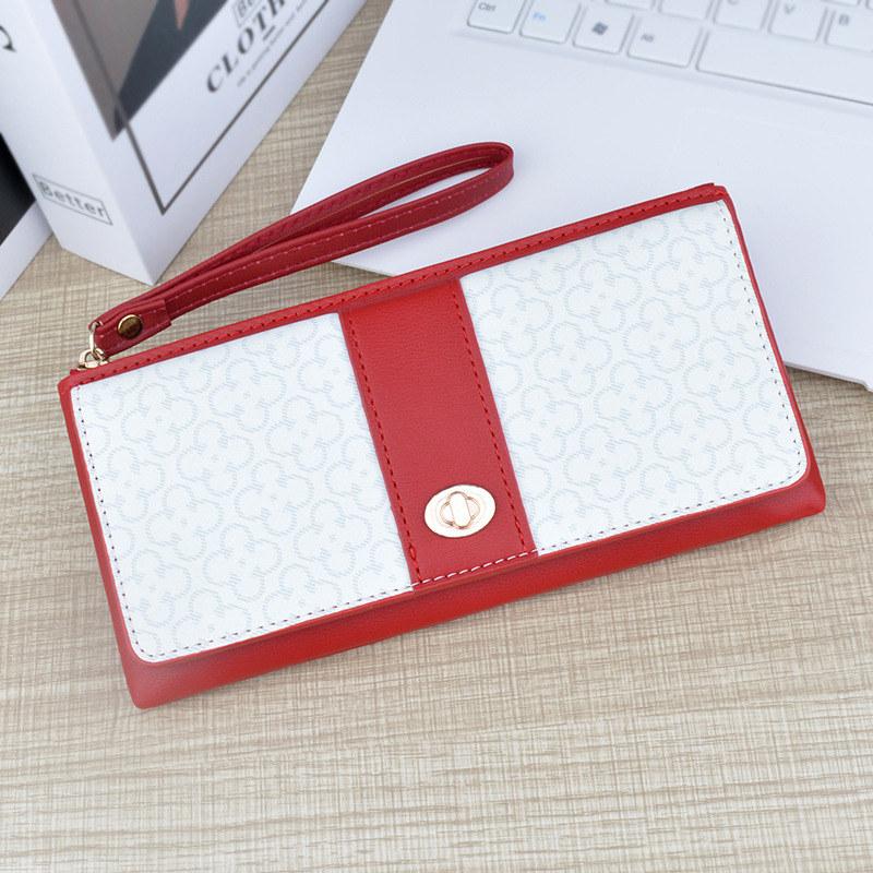 Kadın Moda Uzun Cüzdan Çile Fermuar bozuk para cüzdanı Suni Deri Telefon Çanta Bayan Çanta